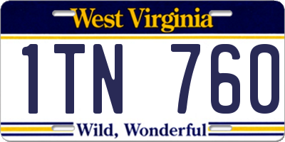 WV license plate 1TN760