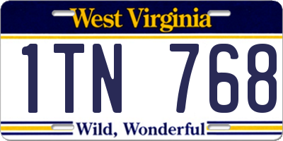 WV license plate 1TN768