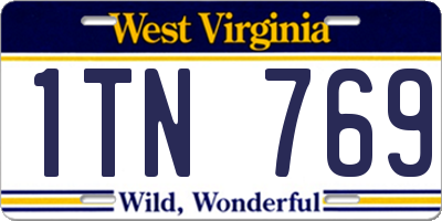 WV license plate 1TN769