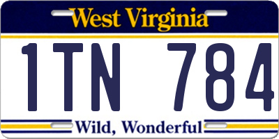 WV license plate 1TN784
