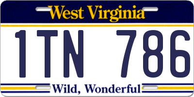 WV license plate 1TN786
