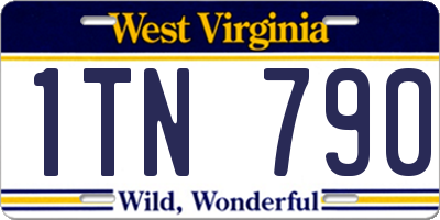 WV license plate 1TN790
