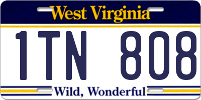 WV license plate 1TN808