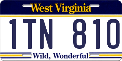 WV license plate 1TN810