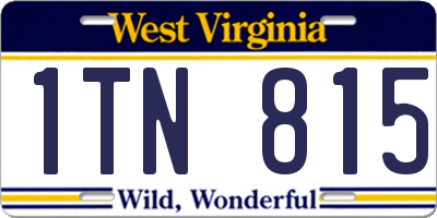WV license plate 1TN815