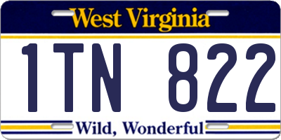 WV license plate 1TN822