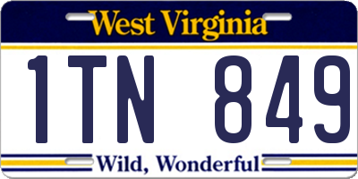 WV license plate 1TN849