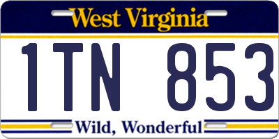 WV license plate 1TN853