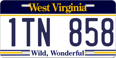 WV license plate 1TN858