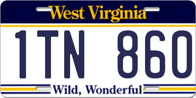 WV license plate 1TN860