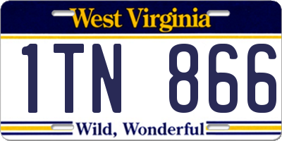 WV license plate 1TN866