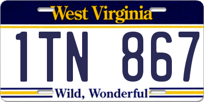 WV license plate 1TN867