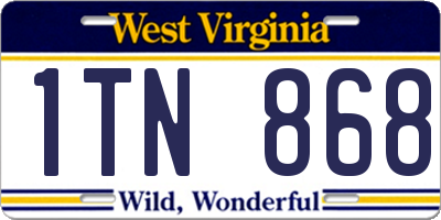 WV license plate 1TN868