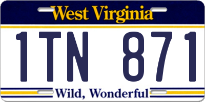 WV license plate 1TN871