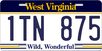 WV license plate 1TN875