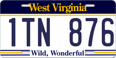 WV license plate 1TN876