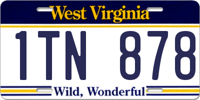 WV license plate 1TN878