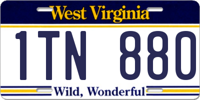 WV license plate 1TN880
