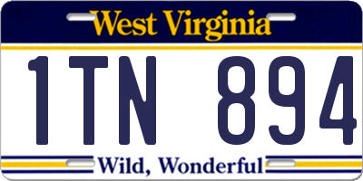 WV license plate 1TN894