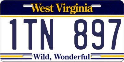 WV license plate 1TN897