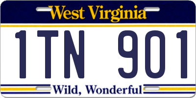 WV license plate 1TN901
