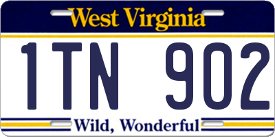 WV license plate 1TN902