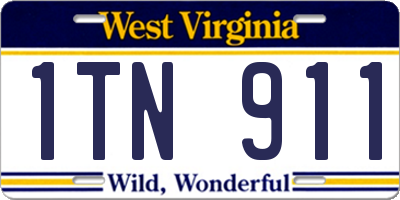 WV license plate 1TN911