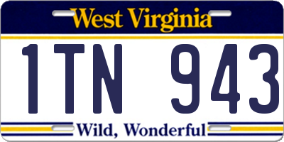 WV license plate 1TN943