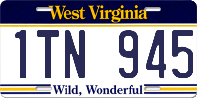 WV license plate 1TN945