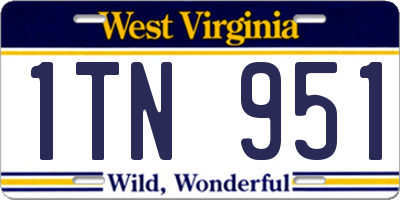 WV license plate 1TN951
