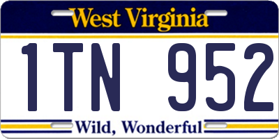 WV license plate 1TN952