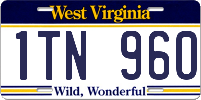 WV license plate 1TN960