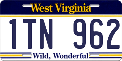 WV license plate 1TN962
