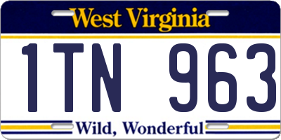 WV license plate 1TN963