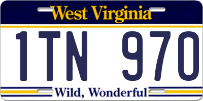 WV license plate 1TN970