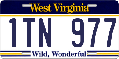 WV license plate 1TN977