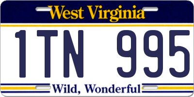 WV license plate 1TN995