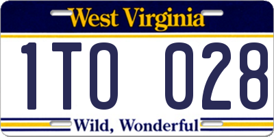WV license plate 1TO028