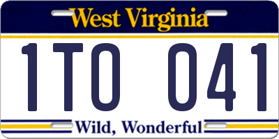 WV license plate 1TO041
