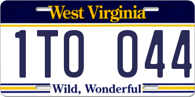 WV license plate 1TO044