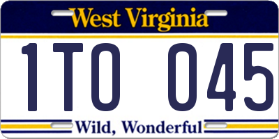 WV license plate 1TO045