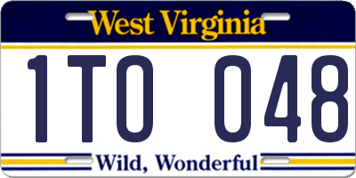WV license plate 1TO048