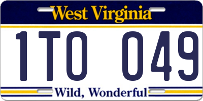 WV license plate 1TO049