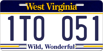 WV license plate 1TO051