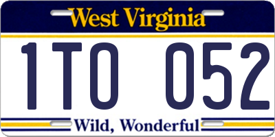 WV license plate 1TO052