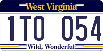 WV license plate 1TO054