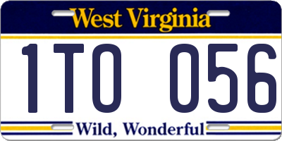 WV license plate 1TO056