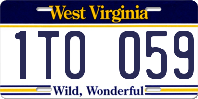 WV license plate 1TO059