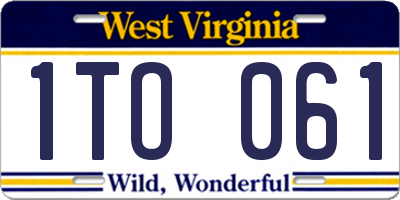 WV license plate 1TO061