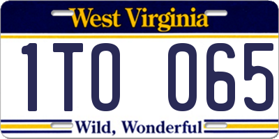 WV license plate 1TO065